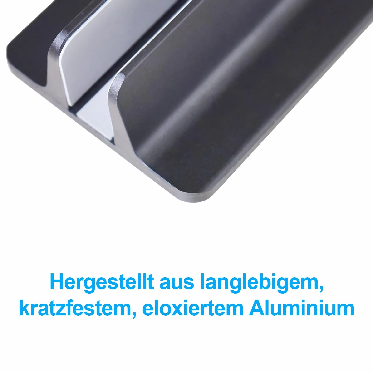 Supporto verticale per computer portatile, in alluminio, regolabile, salvaspazio, per MacBook Pro/Air, iPad, Samsung, Huawei, Surface, Dell, HP, Lenovo e altri (Nero)