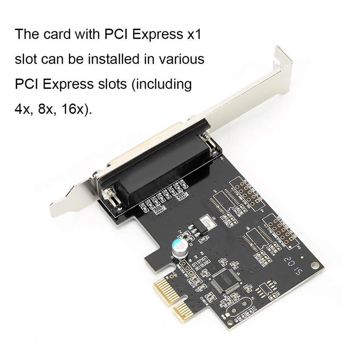 Scheda LPT, PCI-E-TO- Porta parallela (25 fori) Scheda con chip 9805 PCI Express per porta parallela singola, supporto per e per Linux, adatta per stampanti/programmatori/scanner,