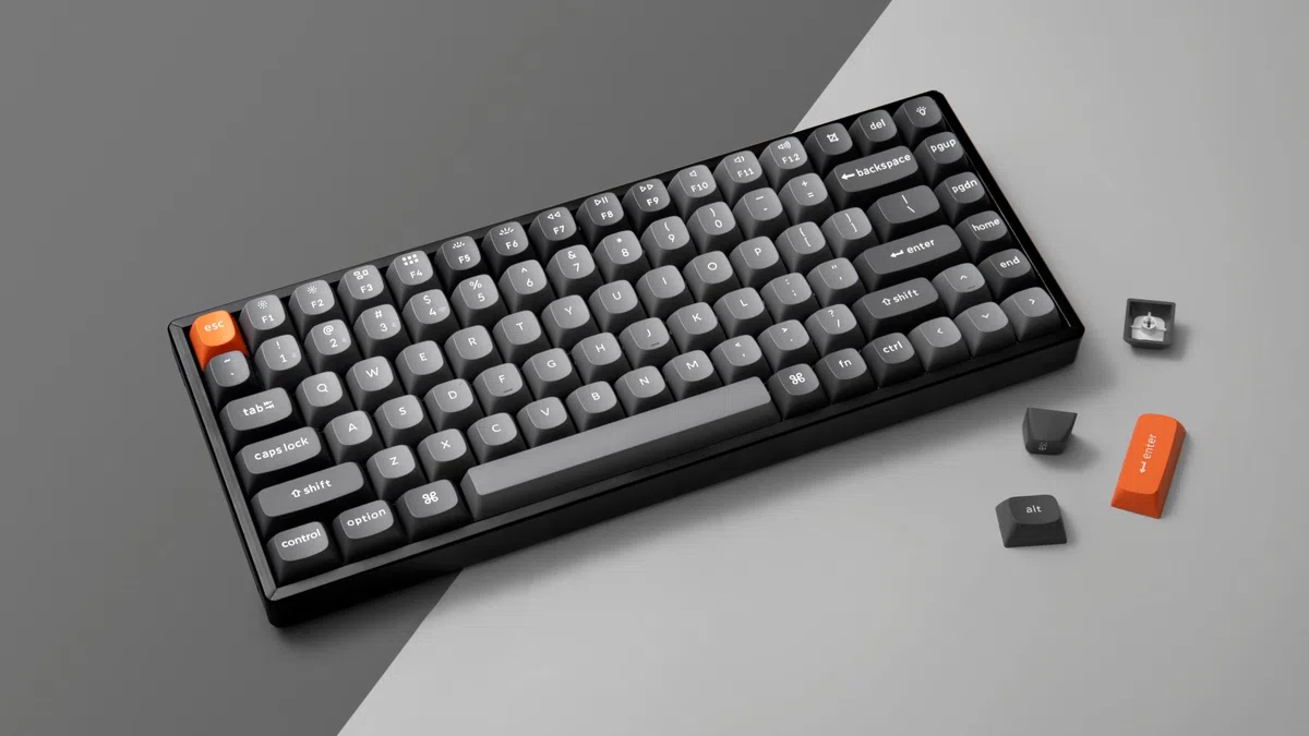 Keychron K2 MAX Tastiera meccanica wireless, 2,4 GHz/Bluetooth/USB-C, LED Bianco, QMK/VIA, Macro programmabili, PBT Keycaps, Per Mac Windows, Super Red Switch