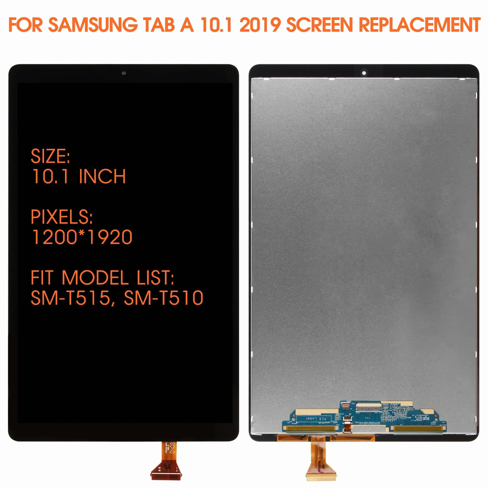 Display LCD per Samsung Galaxy Tab A 2019 LCD Schermo per Samsung Tab A 2019 SM- T510 SM-T515 10,1" LCD Screen Digitizer Touch Screen Pannello in Vetro Completo Assembly con Riparazione, Nero