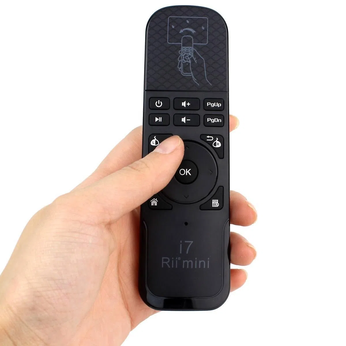 Rii Mini i7 Wireless - Telecomando con mouse giroscopico per Smart TV, Mini PC (Android - Raspberry Pi), PC (Windows - Mac - Linux), Console (Xbox ONE - Xbox 360), Tablet (Android - Windows)