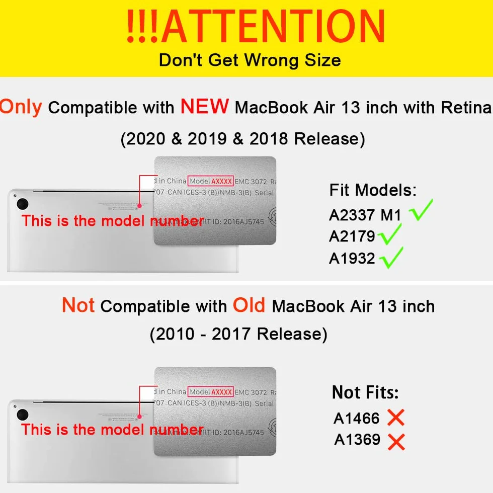 4 in 1 Custodia per MacBook Air 13 Pollici 2020 2019 2018 Modello A2337 M1/A2179/A1932, Plastica Case Rigida & Tastiera Cover & Proteggi Schermo per MacBook Air 13,3, Onde Giapponesi