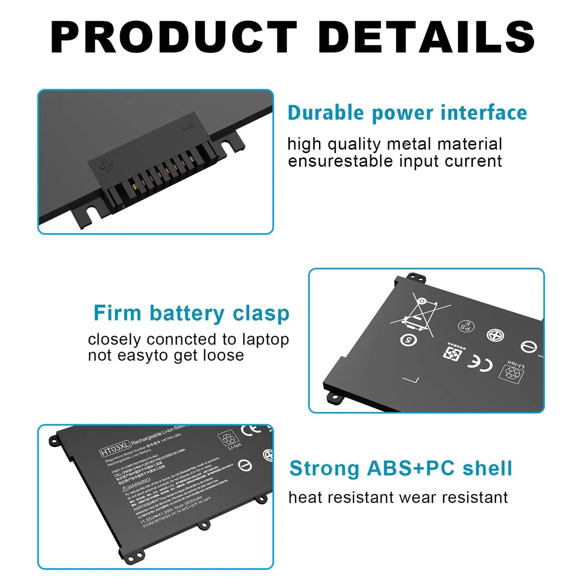 HT03XL L11119-855 Batteria per laptop HP Pavilion 14-CE 14-CF 14-CK 14-CM 14-DH 14-DK 14-DF 14-MA 14Q-CS 14Q-CY 15-CS 15-DQ 15-DA 15-DB 15-CW 17-BY 17-CA HP 240 245 250 255 G7 340 348 G5