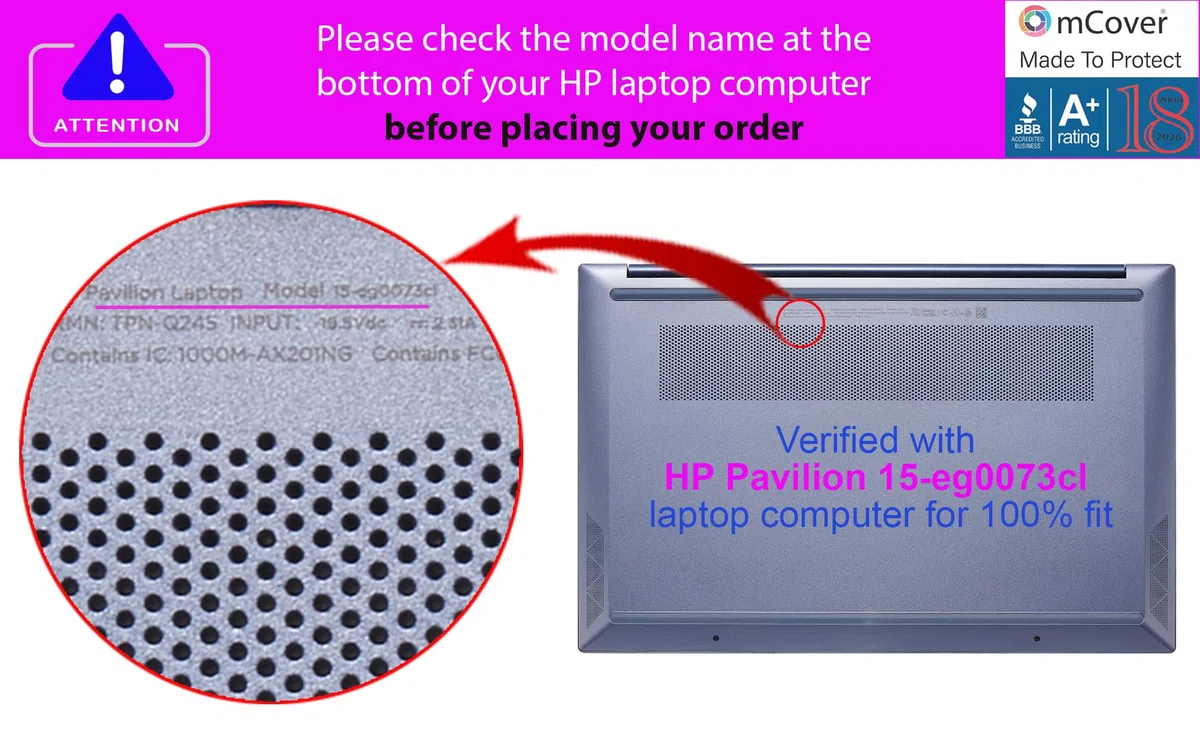 mCover Custodia rigida compatibile con computer portatili HP Pavilion 15-EGxxxx (15-EG0000~15-EG9999) / serie 15-EHxxxx (non per altri HP Pavilion) trasparente