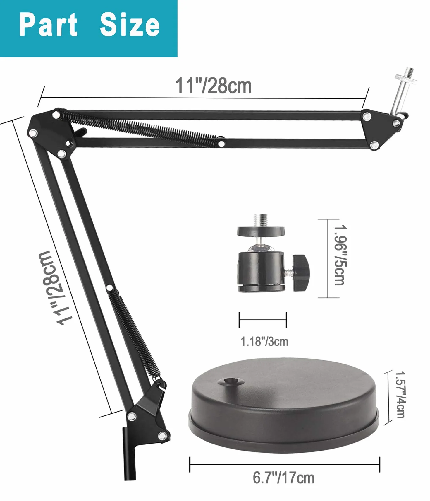 Supporto per Webcam, supporto per braccio da 22 pollici con base, compatibile con Webcam Logitech C925e C922x C922 C930e C930 C920 C615, GoPro Hero 8/7/6/5, Arlo Ultra/Pro/Pro 2 / Pro 3/Brio