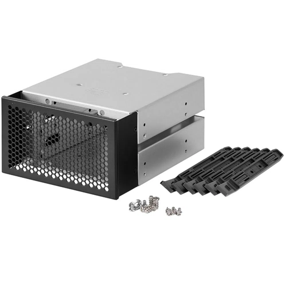 Gabbia per disco rigido da 3,5 HDD con vano ventole, scomparti HDD rimovibili, supporto per 3 dischi rigidi