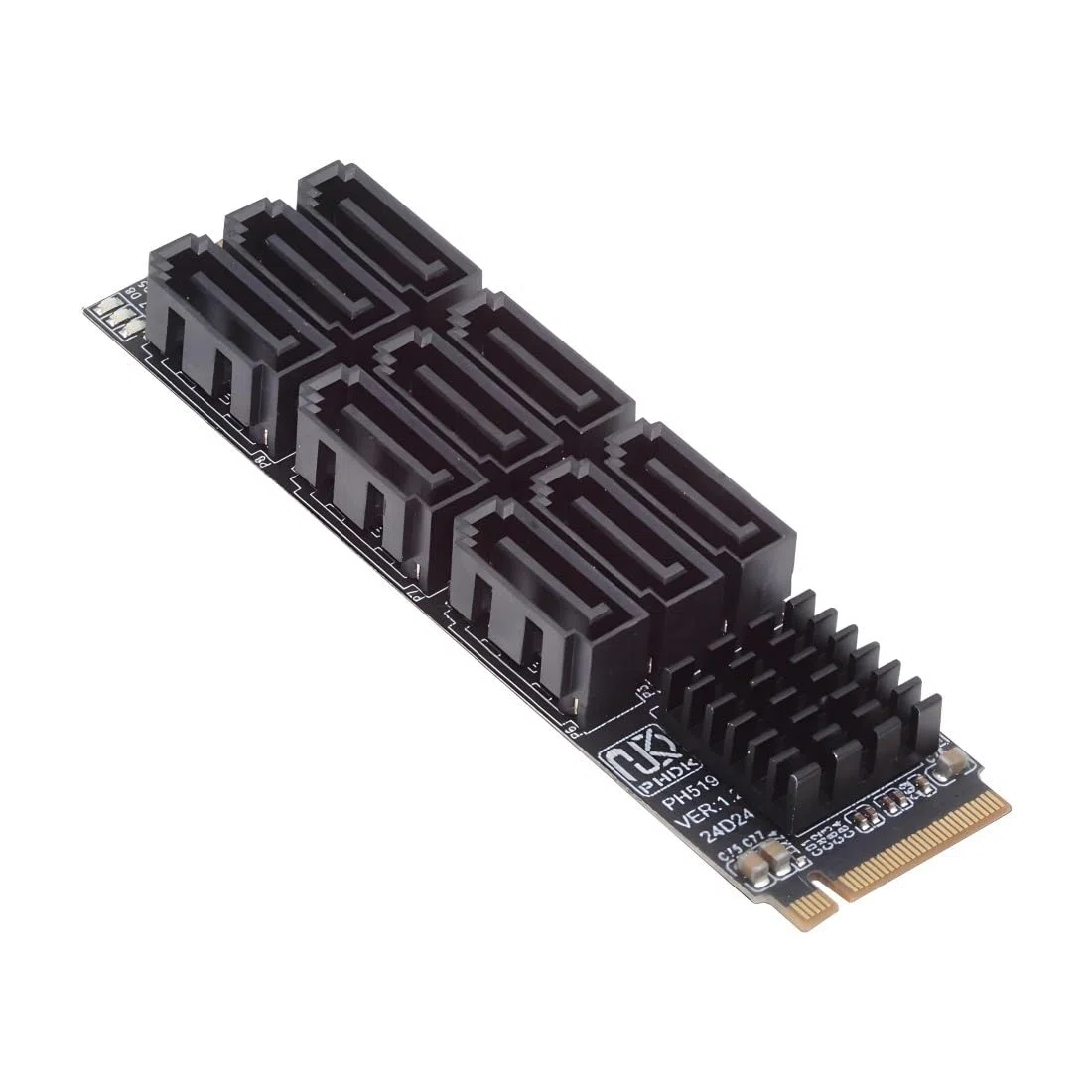 chenyang Adattatore da 9 porte M.2 a SATA 3.0, adattatore PCIe 3.0 a SATA III da 6 Gbps con spia intelligente