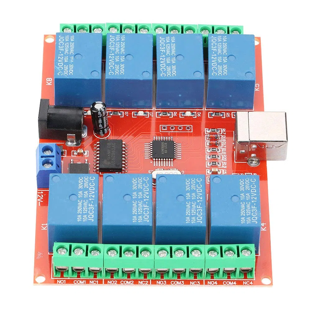 Modulo Relè Interruttore di Controllo USB Computer a 12V DC a 8 Canali Controller Interruttore USB con Chip di Controllo USB ad Alte Prestazioni Importato