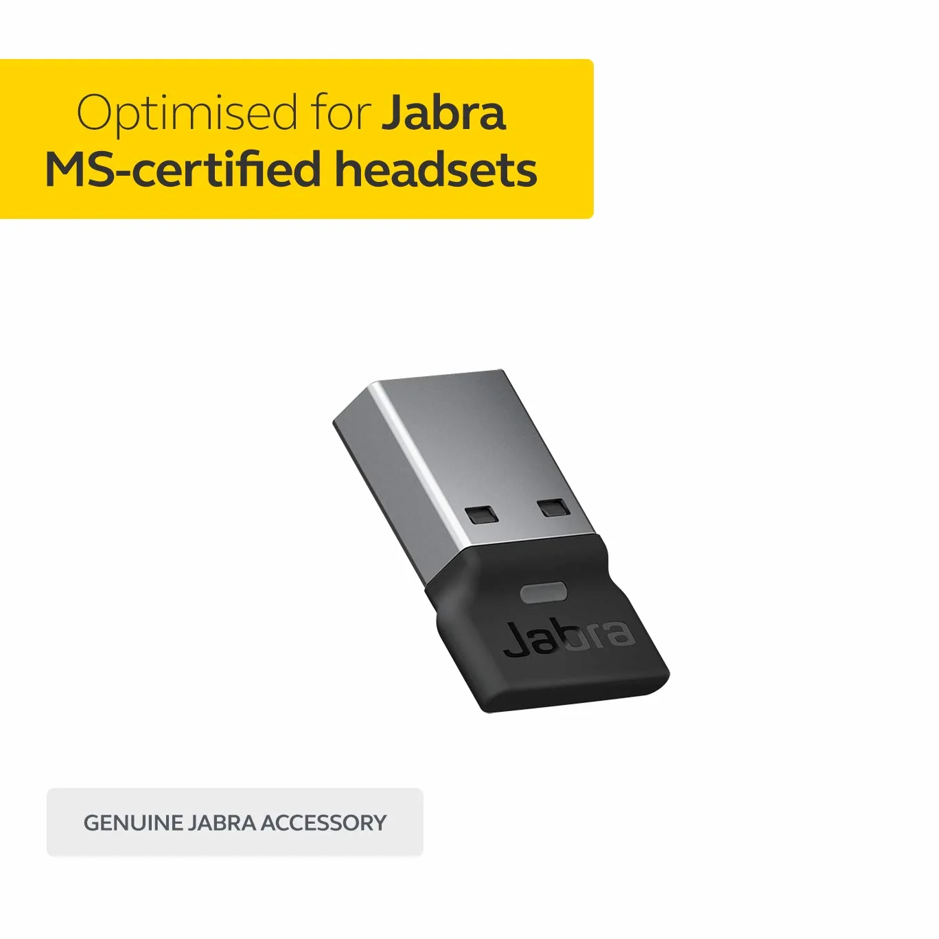 Jabra Jabra 14208-24 Link 380a MS USB-A Adattatore Bluetooth – Dongle wireless per cuffie Evolve2 85 e 65, Nero (Ricondizionato)