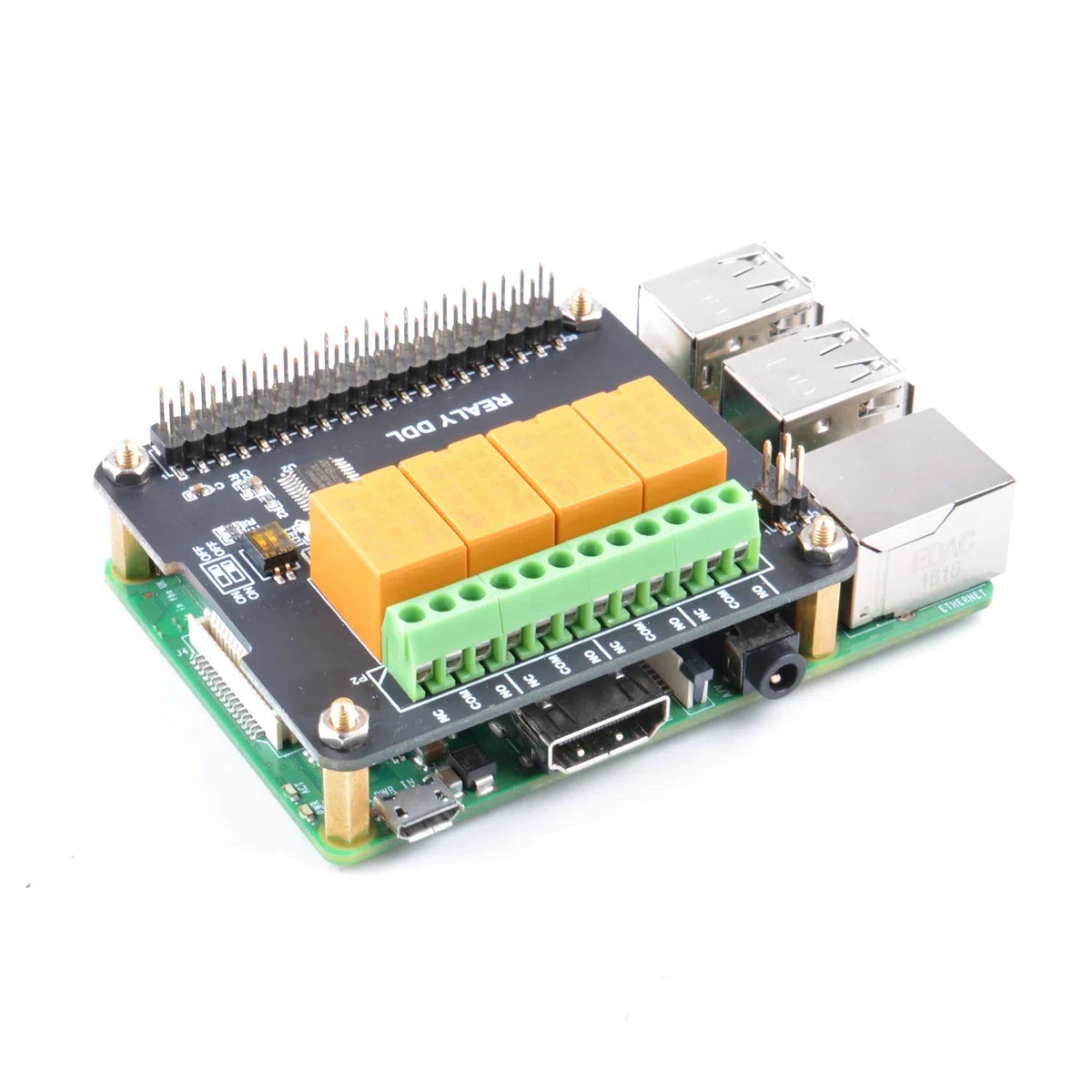 GeeekPi Raspberry Pi Scheda di espansione Modulo relè a 4 canali Modulo relè di Potenza per Raspberry Pi 3B+/3B/2B & Raspberry Pi 4 Modello B (Nessuna Programmazione Richiesta/programmabile)