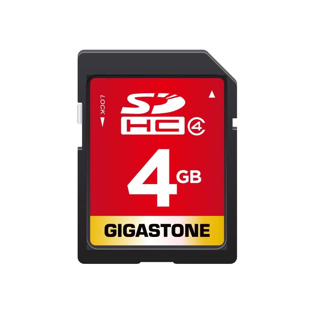 Gigastone Scheda di memoria SDHC da 4 GB, Premium Series, ad alta velocità, compatibile con foto, video, musica, file vocali, videocamera, PC, classe 4, con 1 mini custodia