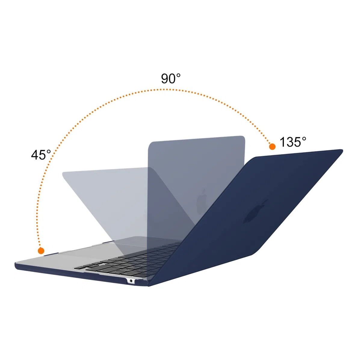 MOSISO Custodia Compatibile con MacBook Air 13 Cover M5 M4 M3 M2 2026-2022 A3449 A3240 A3113 A2681, Case per MacBook Air 13,6'' Liquid Retina&Copritastiera&Pellicola&Sottotazza, Navy Blu