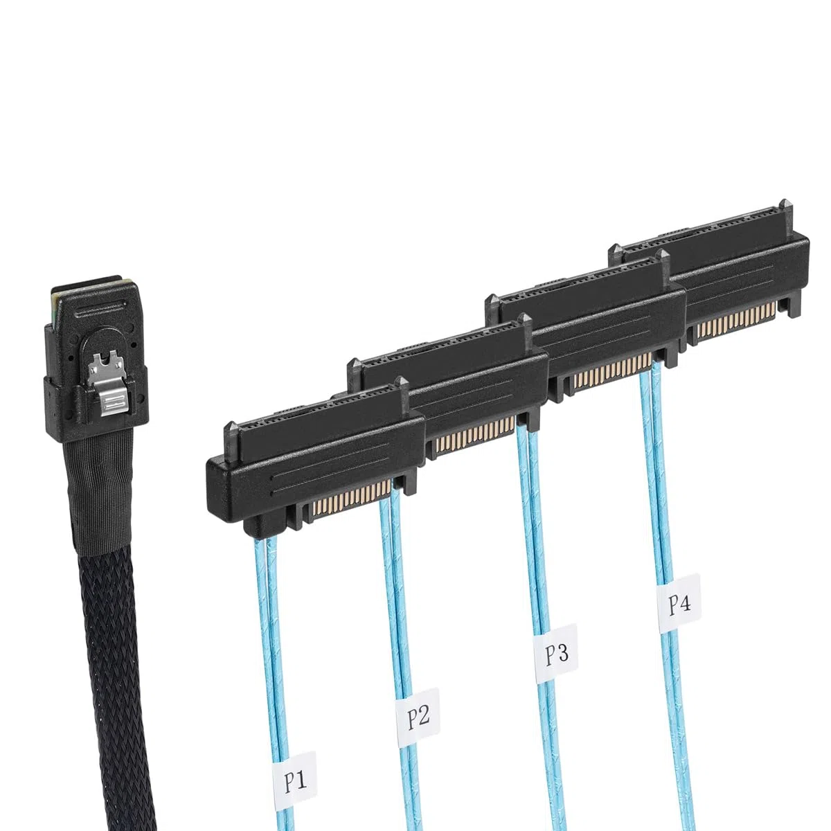 Cablecc - Cavo di alimentazione SAS SFF-8087 da 36 pin per 4 SFF-8482 Target SAS Hard Disk e IDE, 50 cm