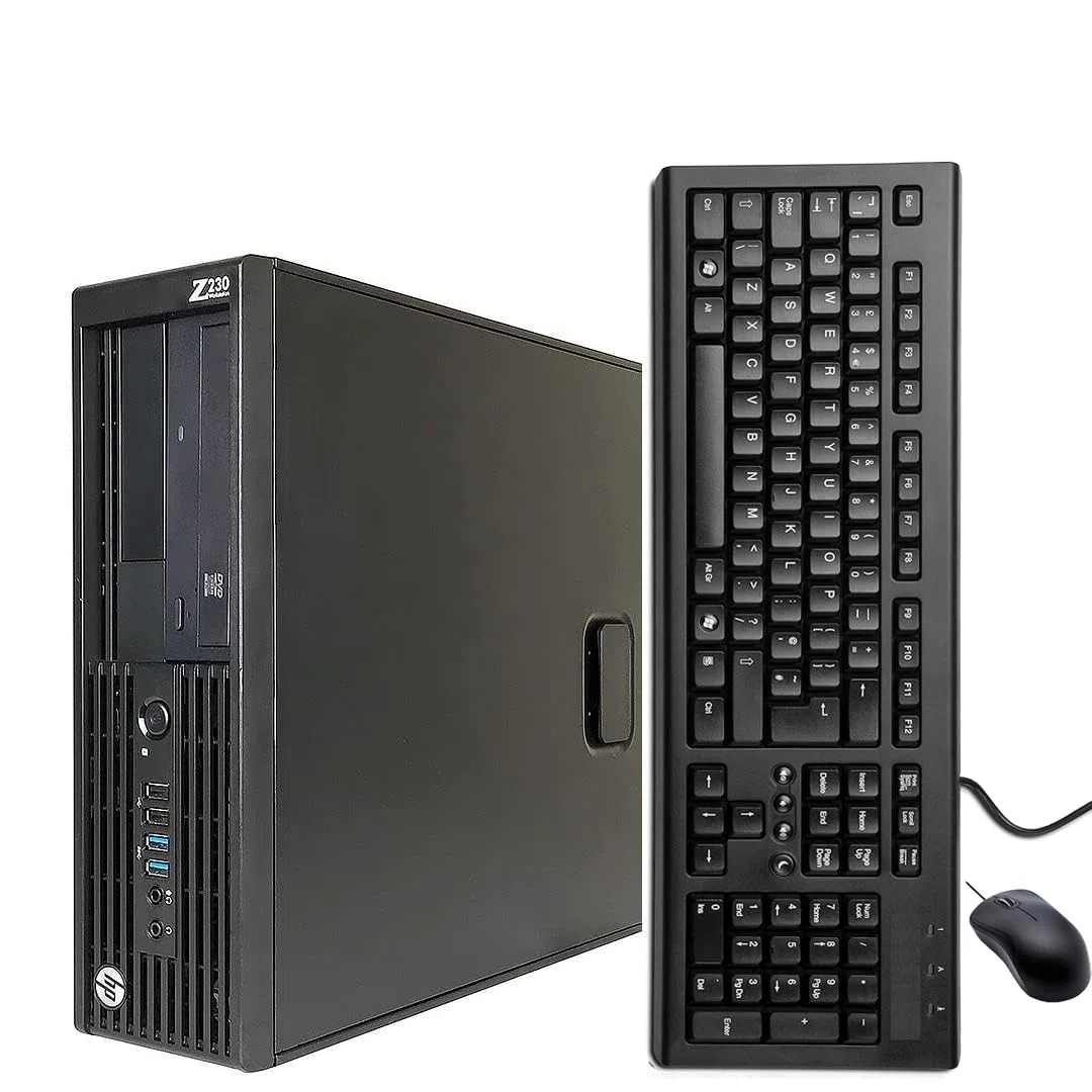 HP Z230 SFF Workstation Desktop Computer PC, Intel Xeon E3-1271 V3, 8 GB RAM, 500 GB HDD, WiFi, Bluetooth, tastiera US QWERTY Windows, 11 Pro (ricondizionato)