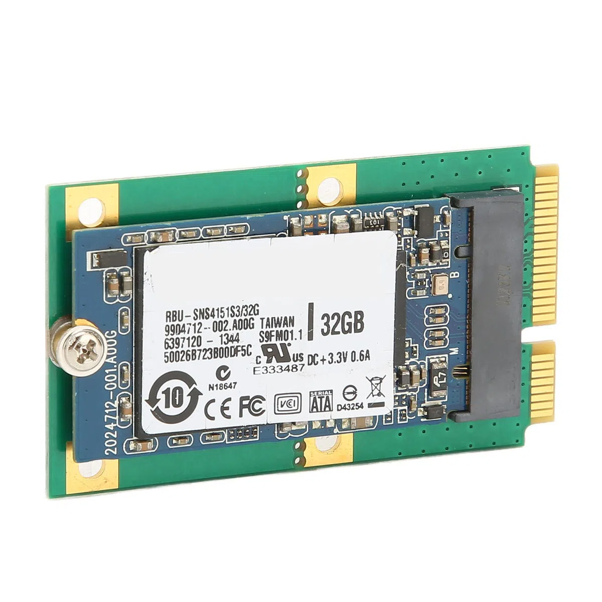 SIXRUN Disco Rigido M.2, Materiale PCB, Scheda Adattatore da M.2 a MSATA, Design Compatto per Computer Desktop (32GB)