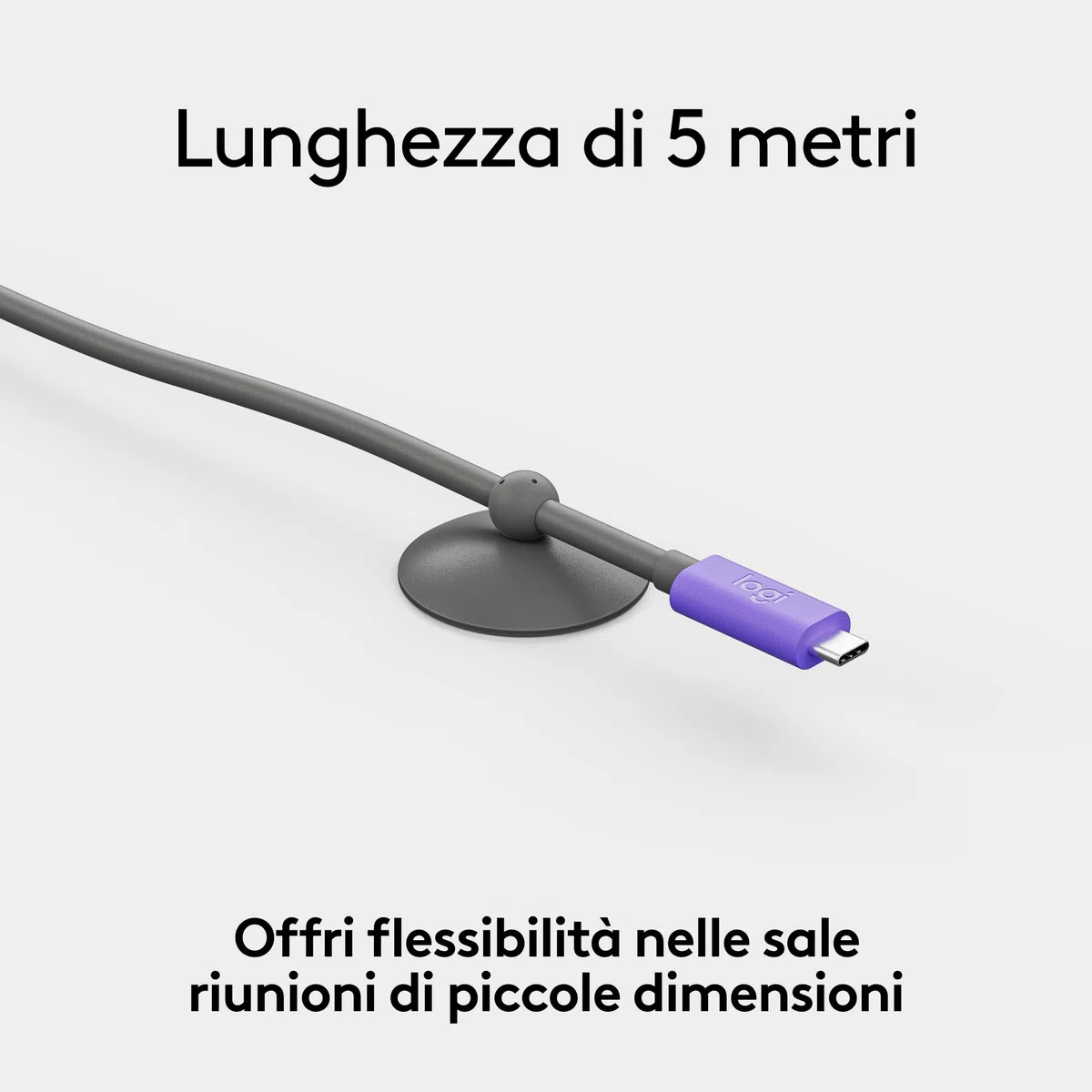Logitech Cavo USB Active | Connessione BYOD a cavo singolo con MeetUp 2 | Accessorio videoconferenze per sale piccole - Grafite