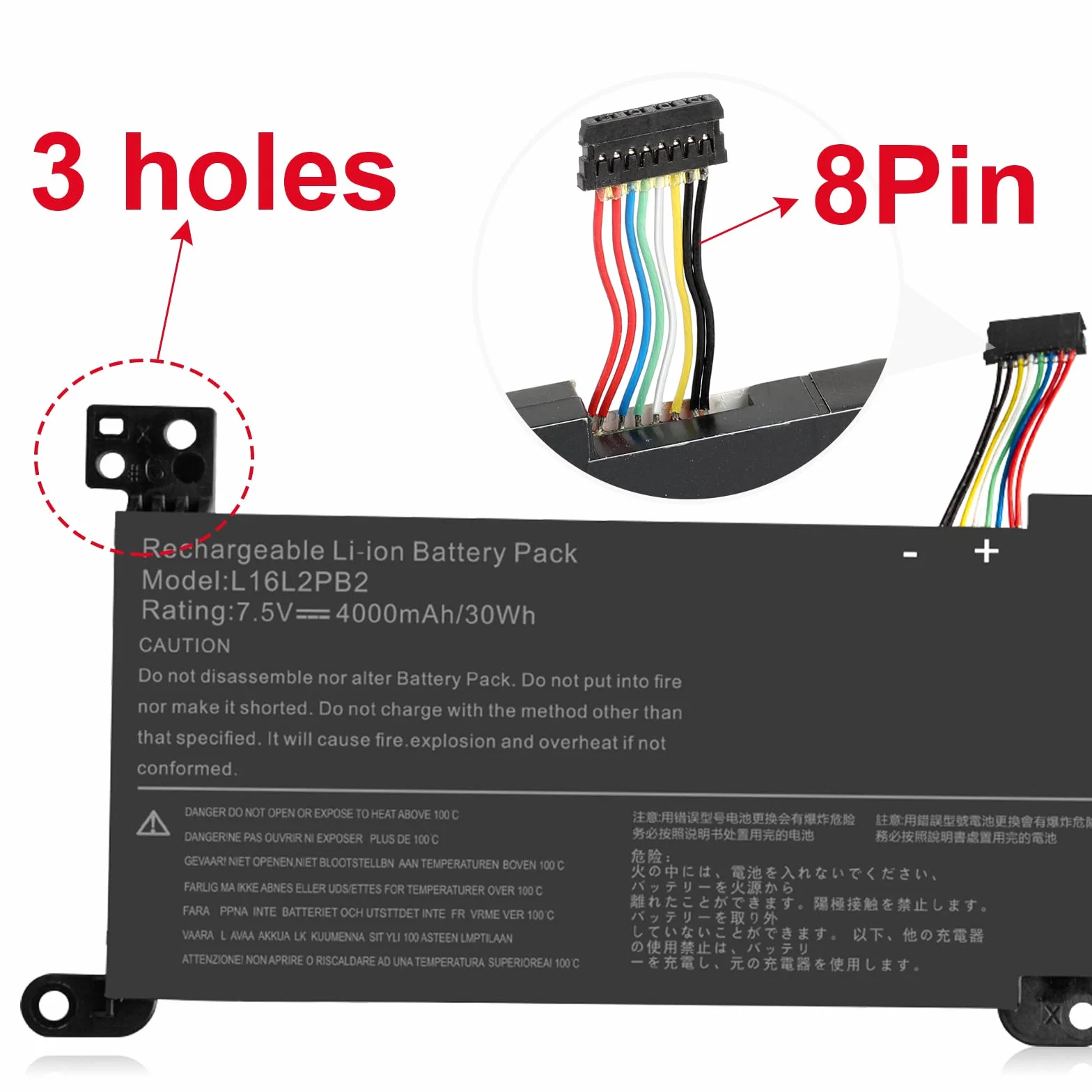 ASUNCELL 7.5V/30Wh L16C2PB2 L16L2PB2 Batteria del Computer Portatile per Lenovo IdeaPad 320-14AST 320-15ABR 320-17ABR 330-14AST 330-15AST 330-17AST 130-14IKB 130-15IKB, L16C2PB2 L16L2PB2