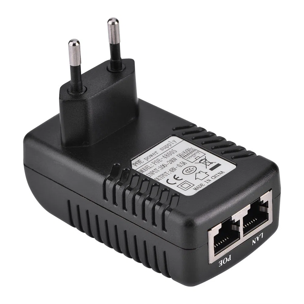 Tosuny Iniettore Poe a Parete, Adattatore di Alimentazione Adattatore Ethernet da 48 V 0,5 A Telefono/Fotocamera IP con Spina a Muro (Unione Europea)