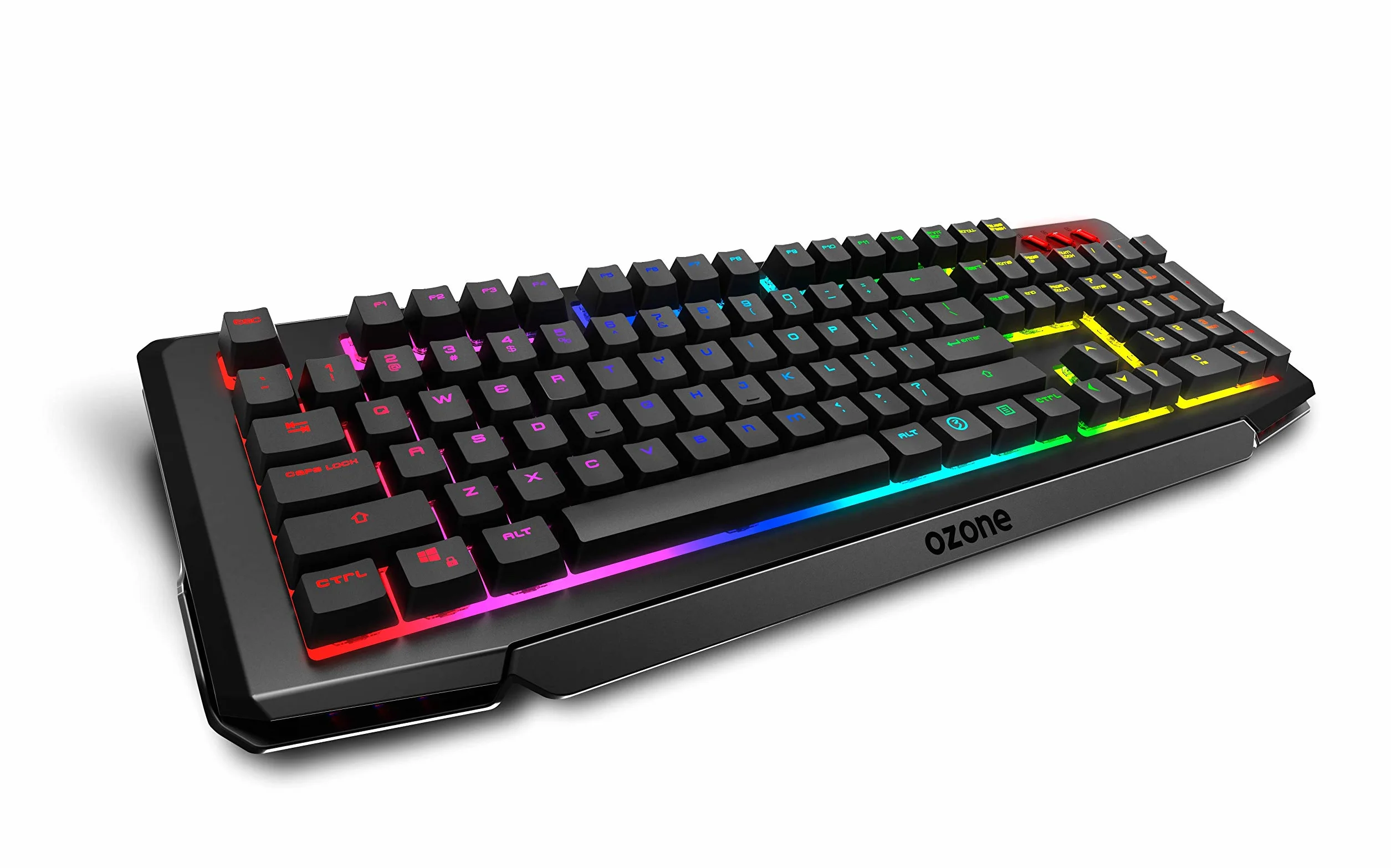 OZONE GAMING GEAR DOUBLE TAP- tastiera da gioco semi-meccanica retroilluminata RGB, mouse da gioco con sensore ottico AVAGO, 4000 dpi, LED a 6 colori, USB