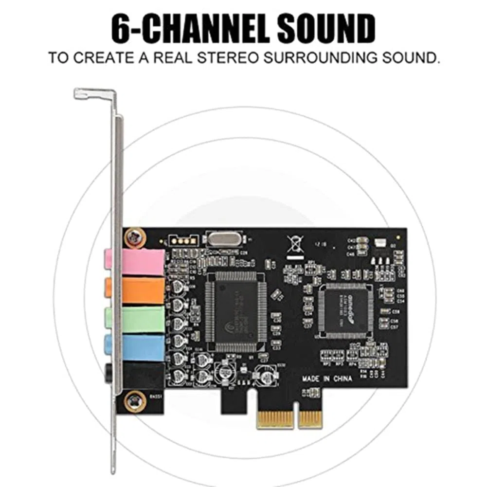 Orton Scheda Audio PCIe 5.1, Surround 3D, PC Chip CMI8738 per Windows XP/7/10