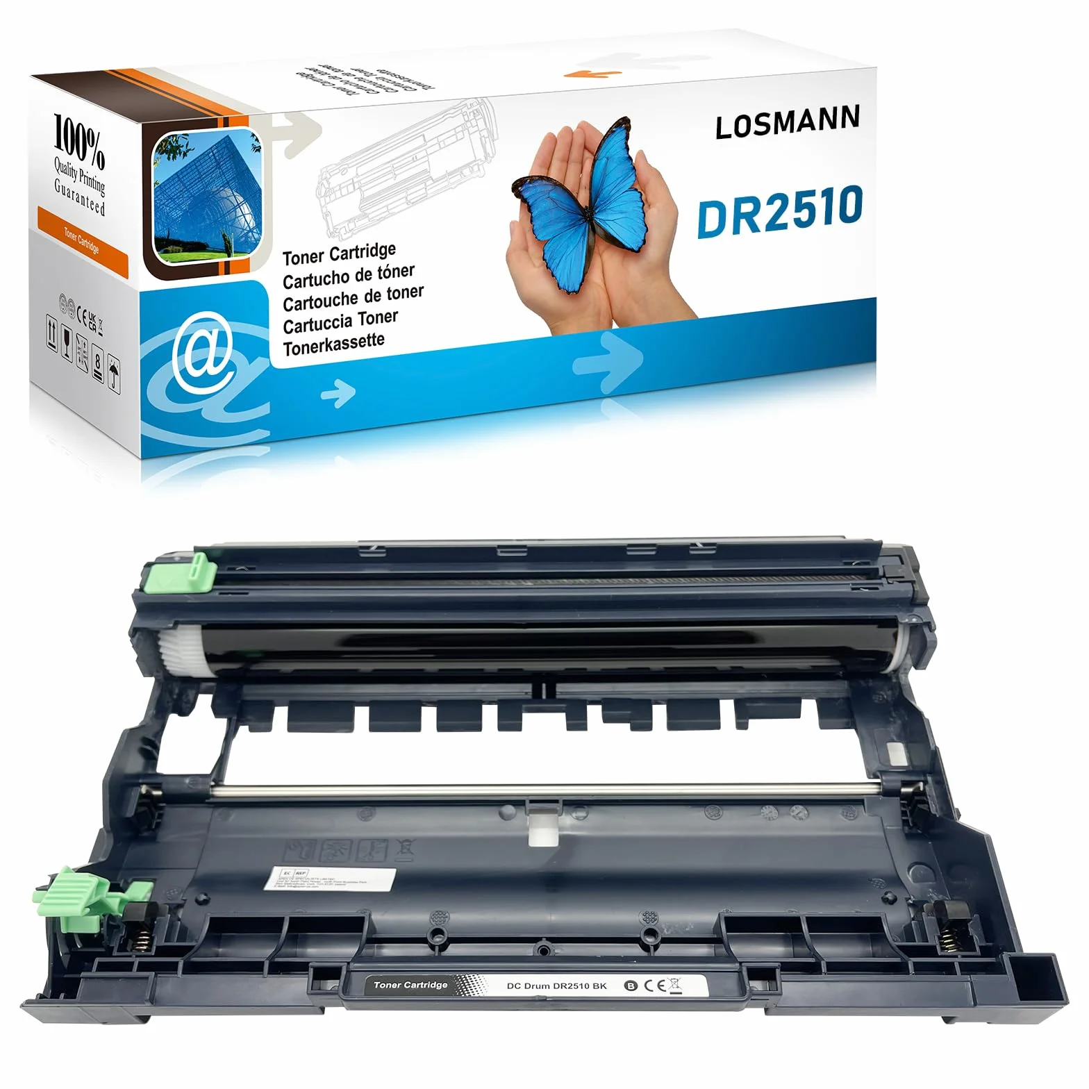 LOSMANN DR2510 Tamburo compatibile per Brother DR-2510 per Brother HL-L2400DW HL-L2445DW DCP-L2660DW DCP-2620DW DCP-L2627DWE MFC-L2800DW MFC-2835DW MFC-L2860DW MFC-L2827DWXL MFC-L2827DW MFC-L2827DWE