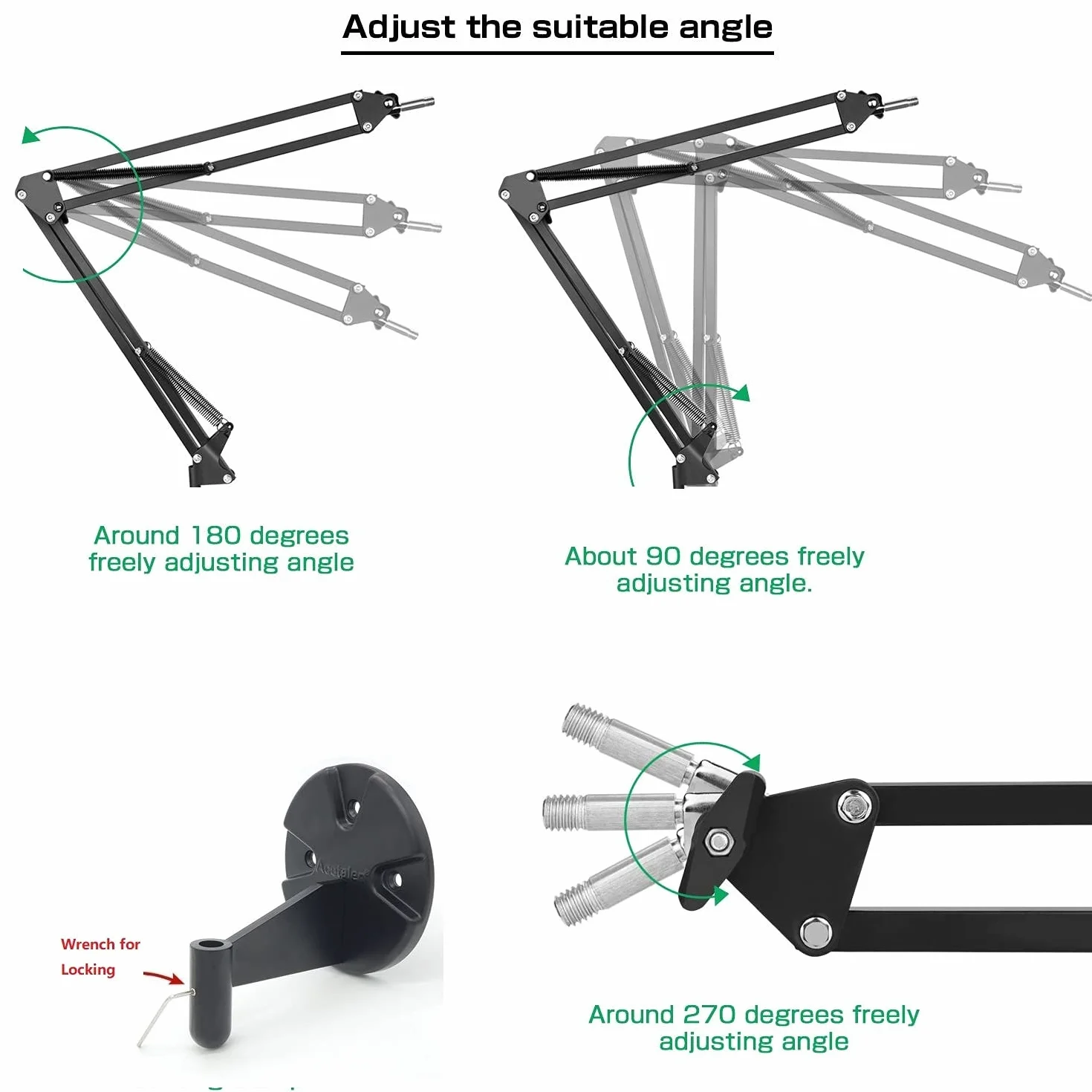 Supporto da parete per webcam con Luce, braccio supporto con luce ad anello da 26 cm compatibile con webcam Logitech C920s StreamCam C922x C930 C925e Brio C615