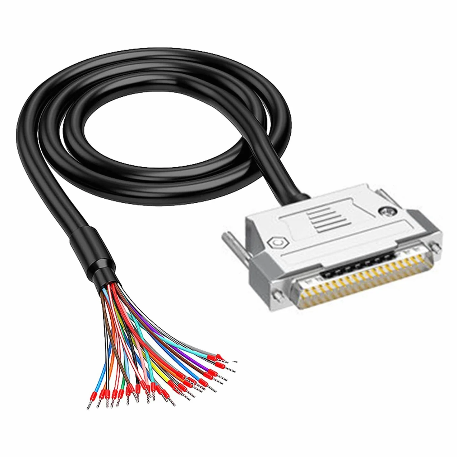 XMSJSIY DB37 Adattatore connettore cavo di estensione seriale 37 pin Salderless cavo di ricambio di rottura porta 37 pin con cavo nudo - 1M (DB37 maschio)