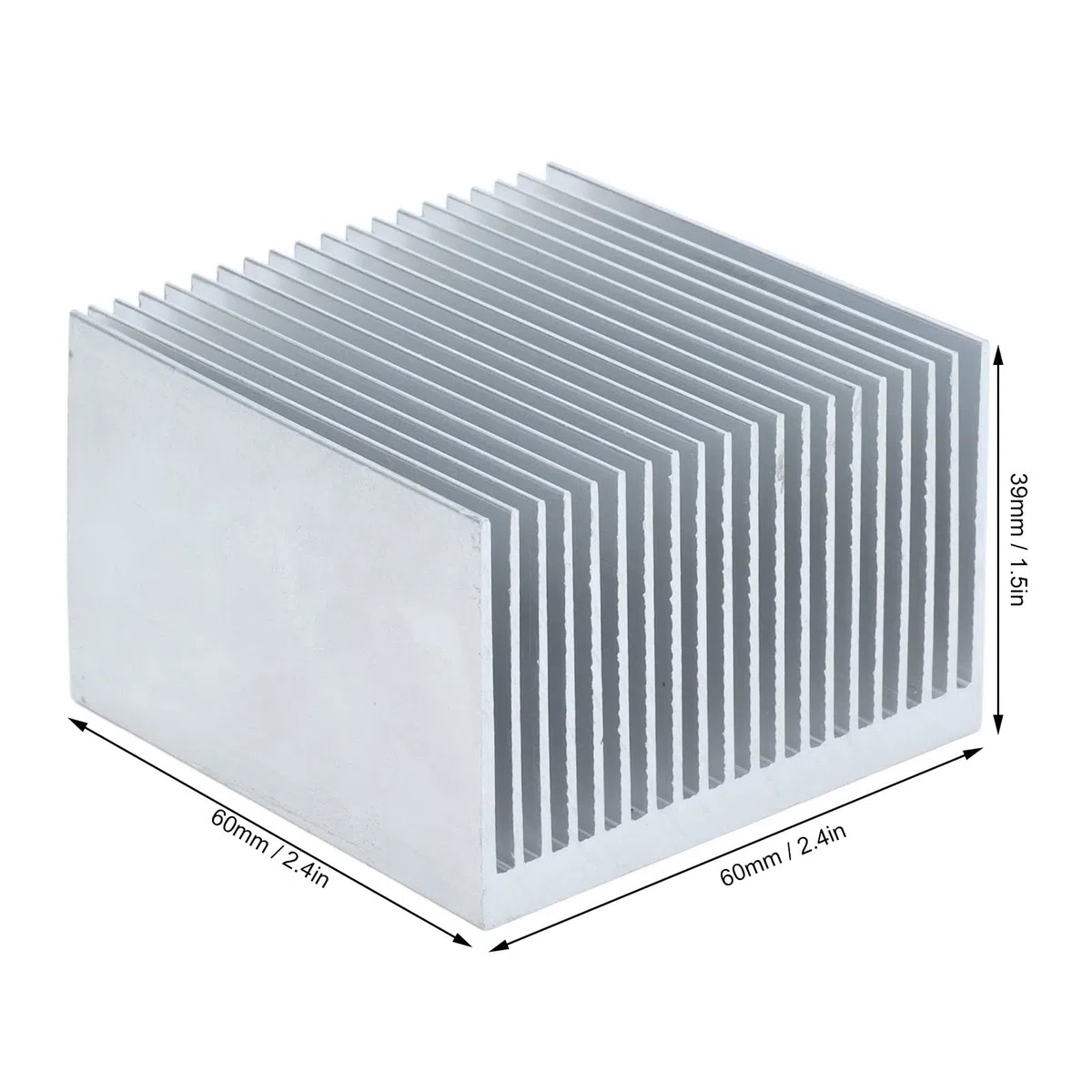 Tissting Dissipatori di Calore, Kit Raffreddamento ad Alta Efficienza 60x60x39mm in Alluminio, Confezione da 4 Pezzi per Stampanti 3D, LED e Computer