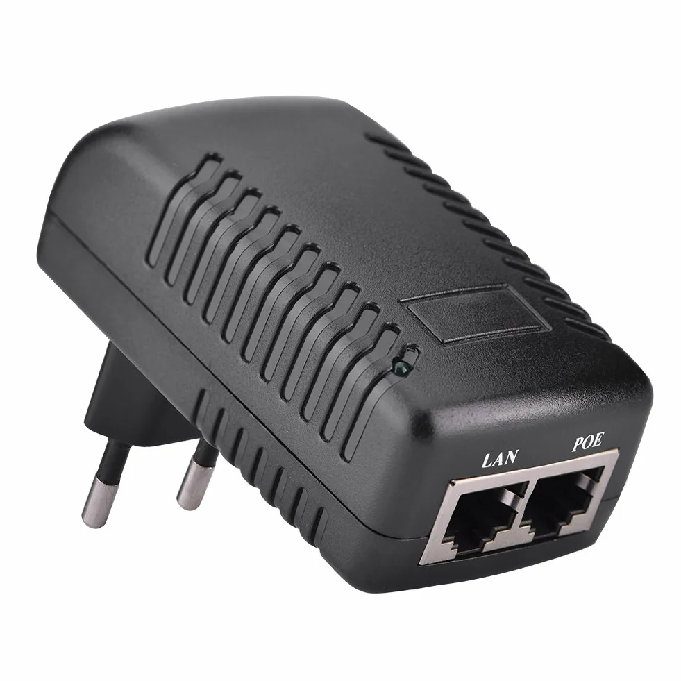 Tosuny Iniettore Poe a Parete, Adattatore di Alimentazione Adattatore Ethernet da 48 V 0,5 A Telefono/Fotocamera IP con Spina a Muro (Unione Europea)