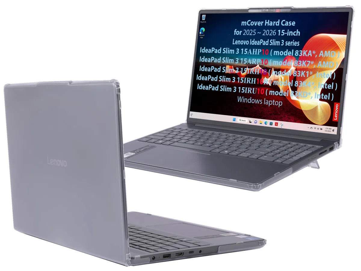 mCover Custodia compatibile solo per computer Windows Lenovo IdeaPad Slim 3 15AHP10 / 15ARP10 / 15IRH10 / 15IRH10 / 15IRU10 da 15" (non compatibile con altri modelli Lenovo) (trasparente)