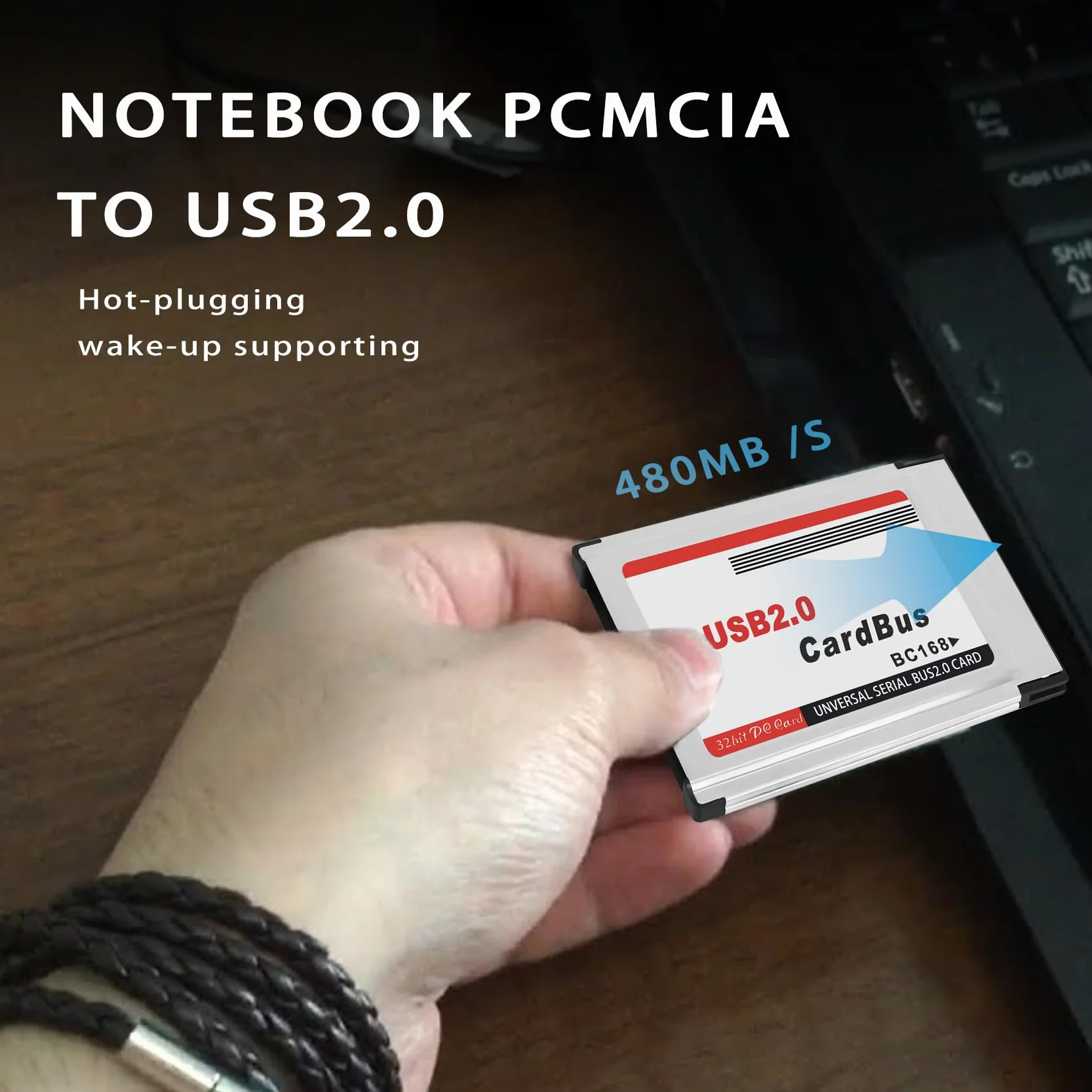 PCMCIA a USB 2.0 CardBus Dual 2 Porte 480M Scheda Adattatore per Laptop PC Computer
