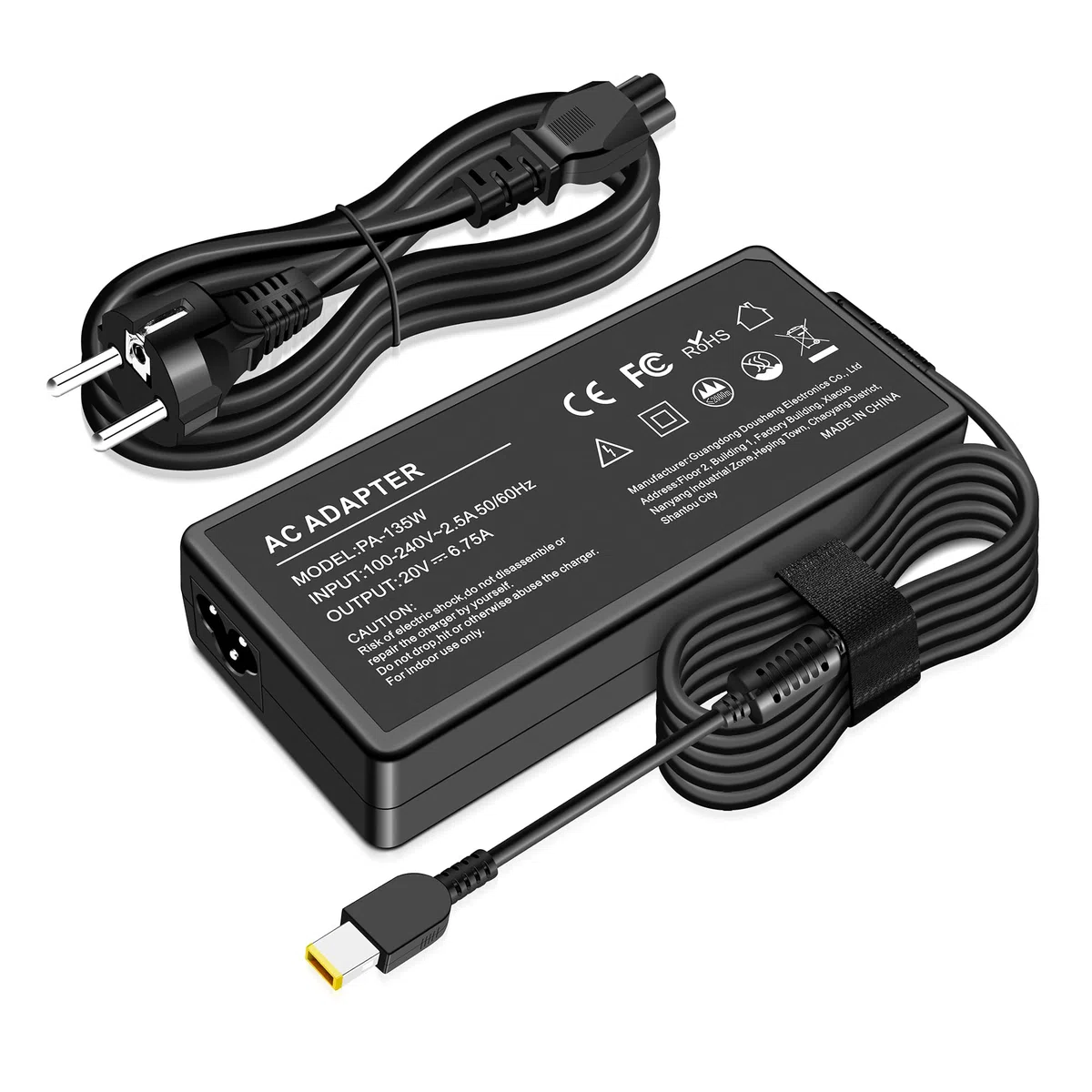 Caricatore da 135W compatibile con Lenovo Universal Thunderbolt 3 4 Essential Smart Dock Gen 1 2, Ultra/Pro Docking Station Gen 1, Dock USB-C ibrido con docking station USB-A Alimentatore ADL135NDC3A
