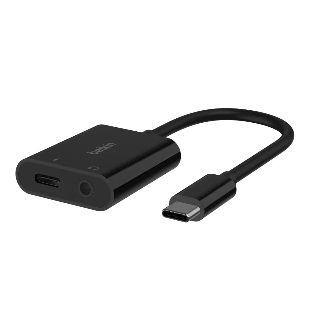 Belkin RockStar Adattatore Audio da 3.5 mm + Ricarica USB-C, Convertitore Audio USB-C Compatibile con iPad Pro 12.9'', 11, Galaxy, Pixel, OnePlus e Altri