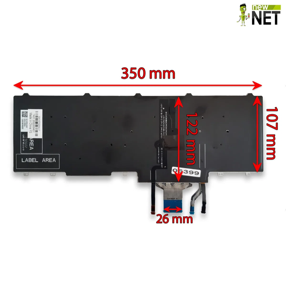 new net - Tastiera Compatibile con Notebook dell Latitude 5550, 5580, 5590, 5591, E5550, E5570 [Senza Frame - Colore Tasti Nero - Trackpoint - Retroilluminata - Layout ITA]