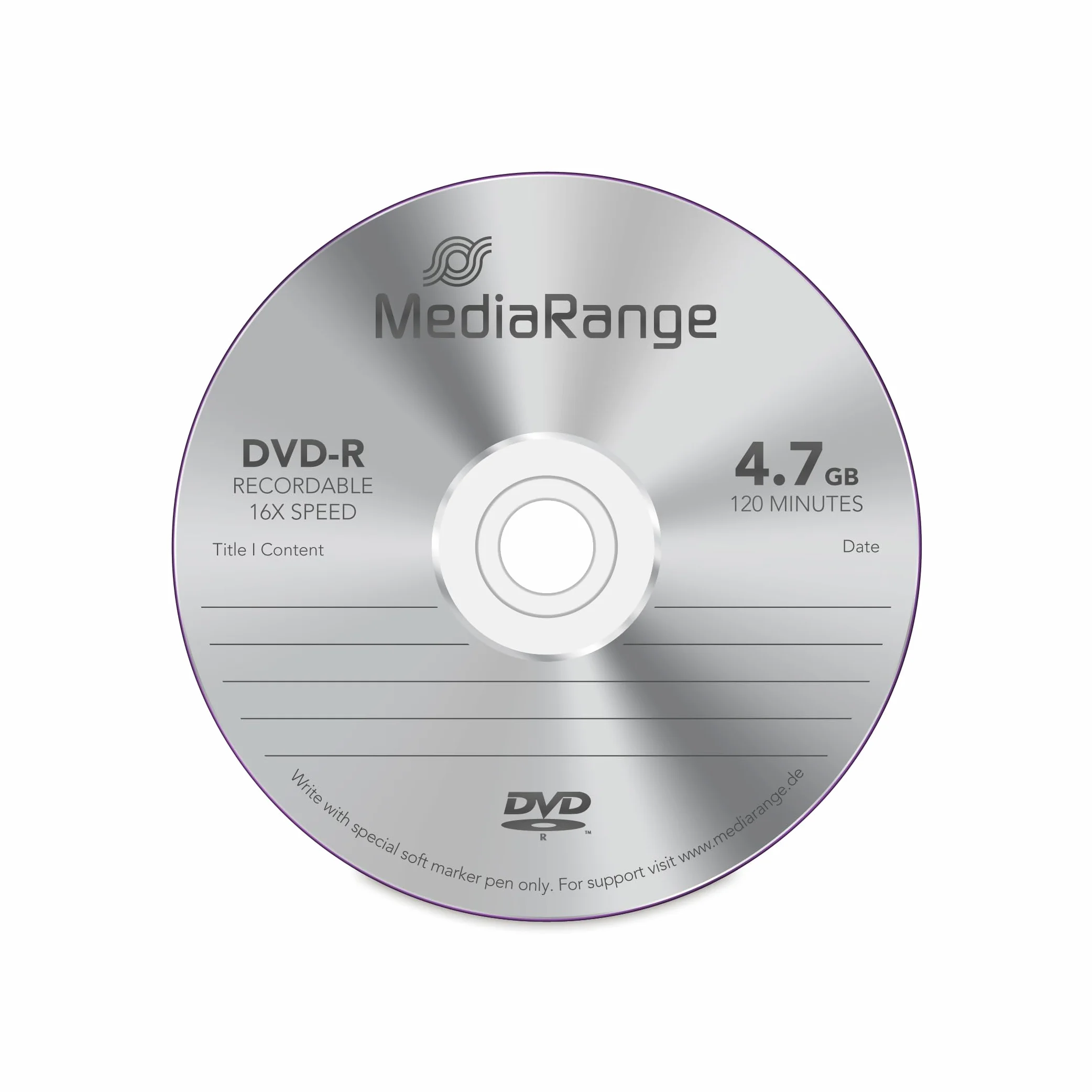 MediaRange MR444 Confezione Dvd-R, Argento