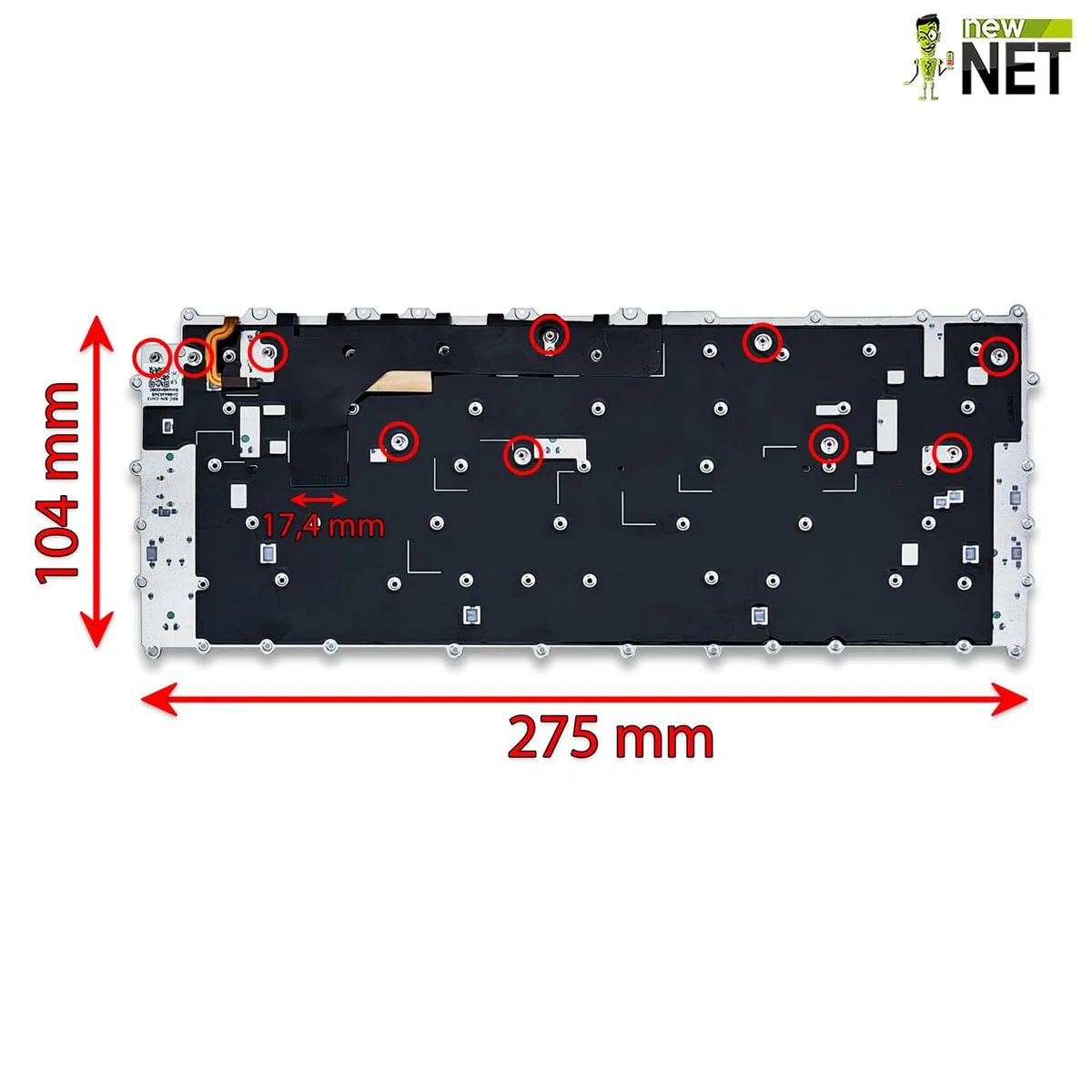 new net - Tastiera compatibile con Samsung Galaxy Book S NP767XCM-K01IT, SM-W767NZNAITV [Senza frame - colore tasti Grigio - Retroilluminata - Layout ITA]