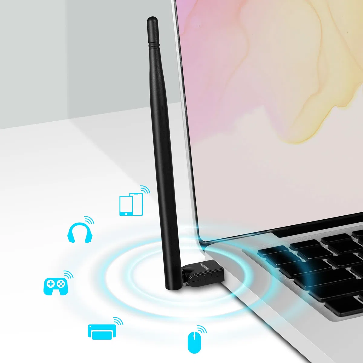 LogiLink BT0067 - Adattatore BT 5.3 (USB 2.0) con antenna esterna e portata fino a 150 m