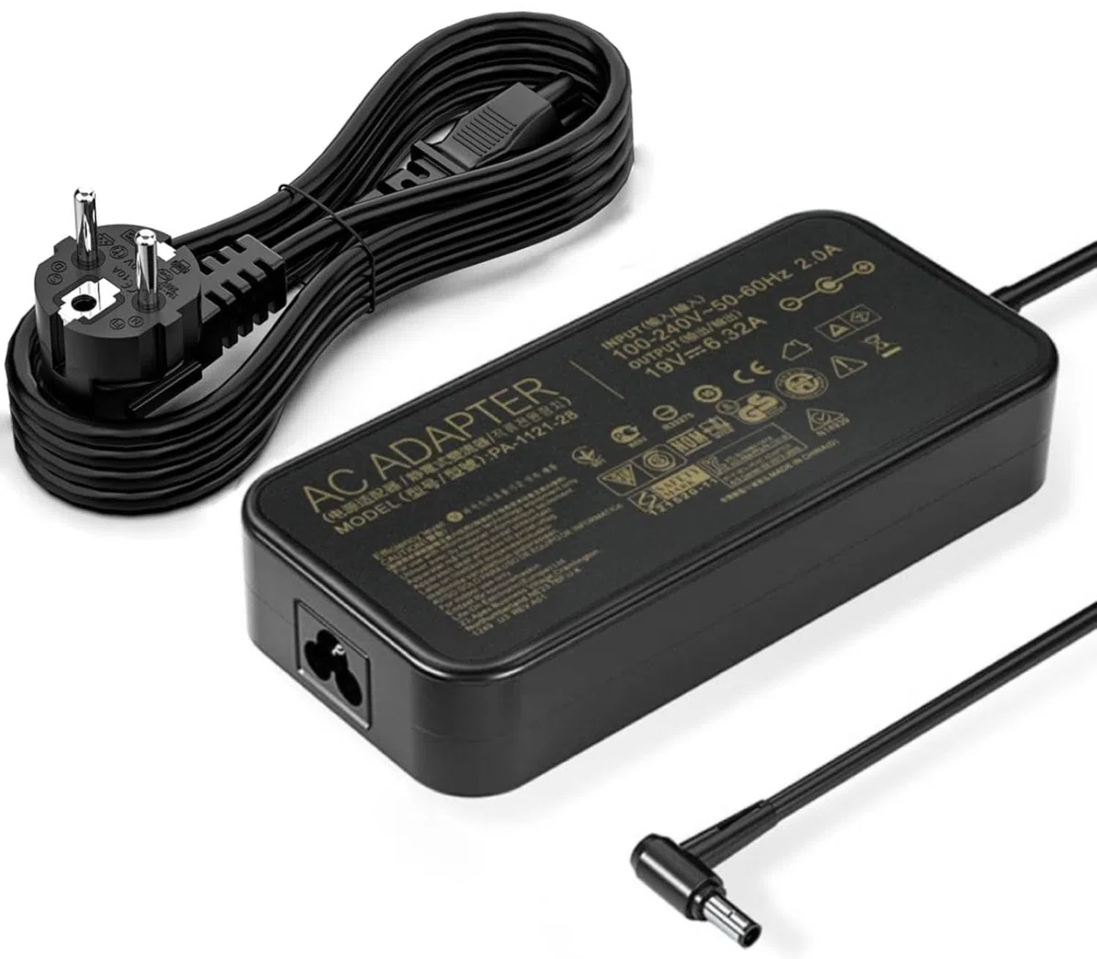 Alimentatore di rete 19 V 6,32 A 120 W per ASUS A15-120P1A PA-1121-28 ADP-120RH B N750 N500 G50 N53S N55 FX504 UX510UW N56J N76V ZX53 Laptop Alimentatore 53 x 2,5 mm
