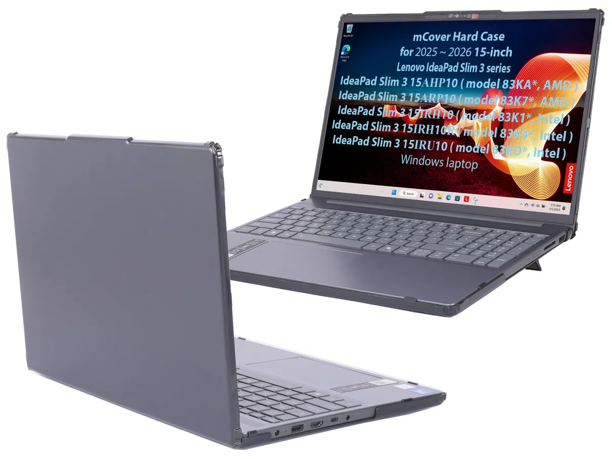 mCover Custodia compatibile solo per computer Windows Lenovo IdeaPad Slim 3 15AHP10 / 15ARP10 / 15IRH10 / 15IRH10 / 15IRU10 da 15" (non compatibile con altri modelli Lenovo) (nero)