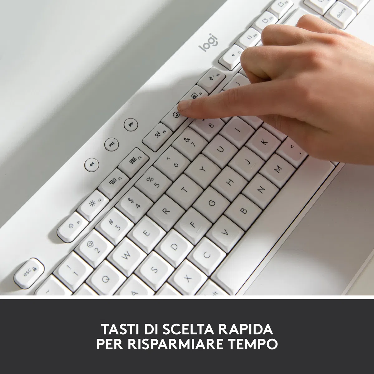 Logitech Signature K650, Tastiera Poggiapolsi Wireless Full-size con Bluetooth BLE o Ricevitore USB Logi Bolt, Tasti Smorzati e Tastierino, Compatibile con PC/Windows/Mac - Bianco