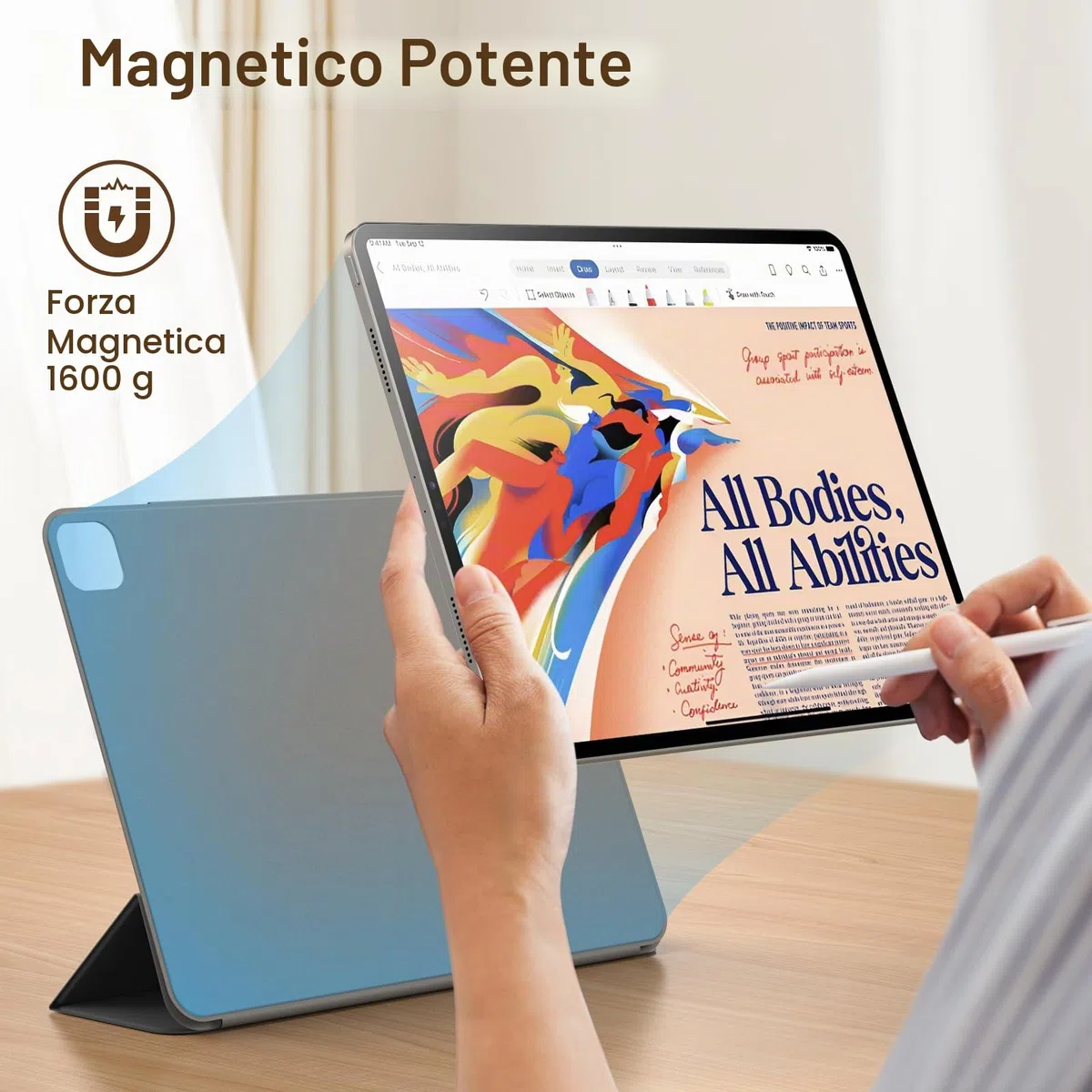 JETech Custodia Magnetica per iPad Pro 12,9 Pollici Modello 2022/2021/2020/2018, Supporta Pencil 2a Generazione di Ricarica, Attaccamento Magnetico, Cover con Auto Svegliati/Sonno (Nero)