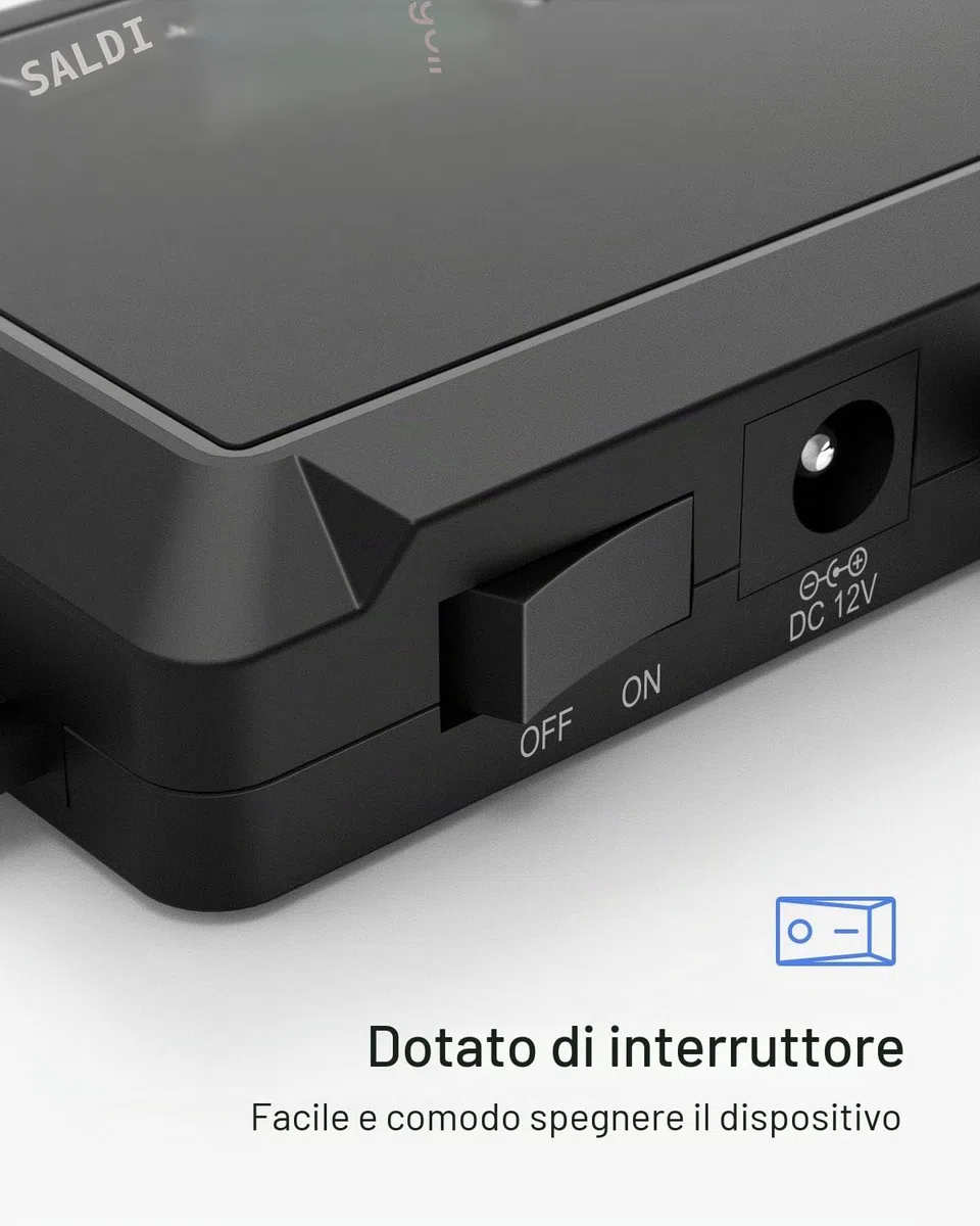 Inateck USB 3.0 a IDE/SATA Lettore di Dischi rigidi Esterni Applicabile a HDD/SSD da 2,5"/3,5", Adattatore da IDE a USB con Alimentatore 12V/2A, SA03001