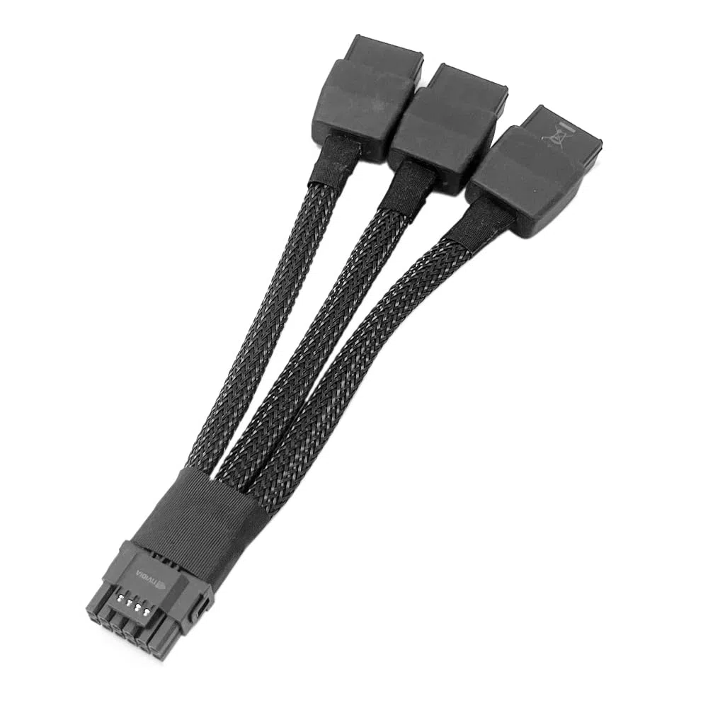 Gintai Cavo GPU 16Pin a 3X 8 Pin Pcie Extension- Adattatore 16AWG PCIE 5.0 12VHPWR 600W 16 Pin 12+4Pin per Scheda Grafica RTX 4090 4080 3090TI 4070Ti (3 x 8PIN)
