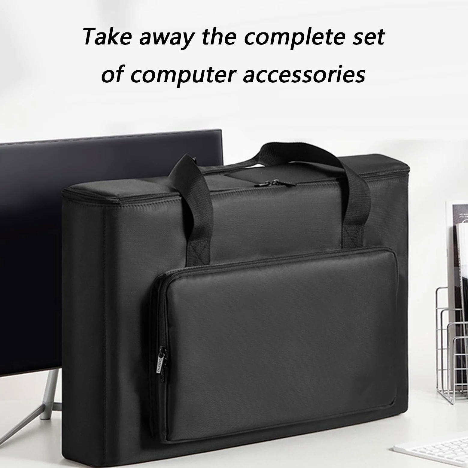 24"/27" Monitor Custodia Protettiva Leggero con Maniglia Computer Storage Bag per Viaggiare