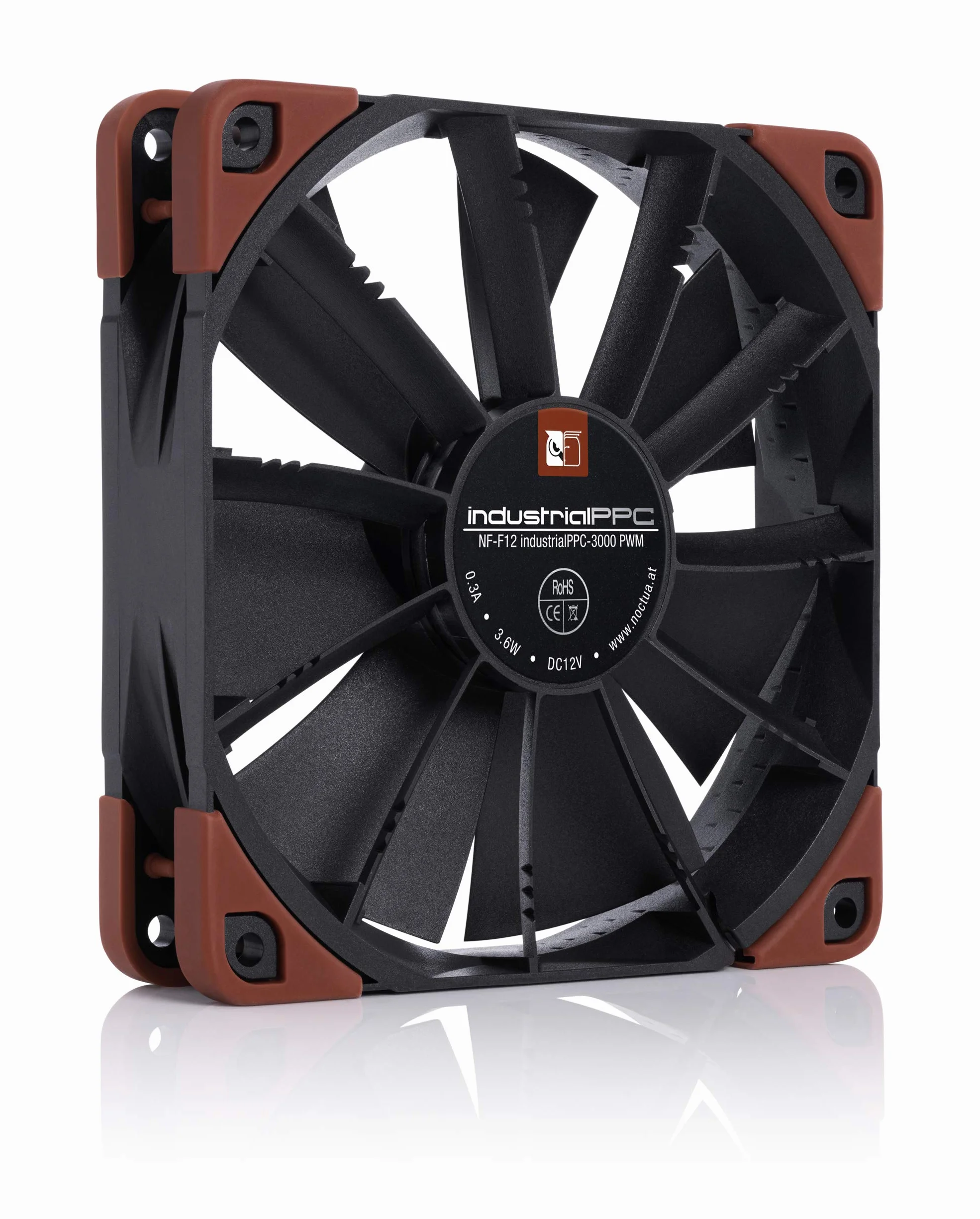 Noctua NF-F12 iPPC-3000 PWM Ventola per Applicazioni Gravose, 4-Pin, 3000 RPM (120 mm, Nero)
