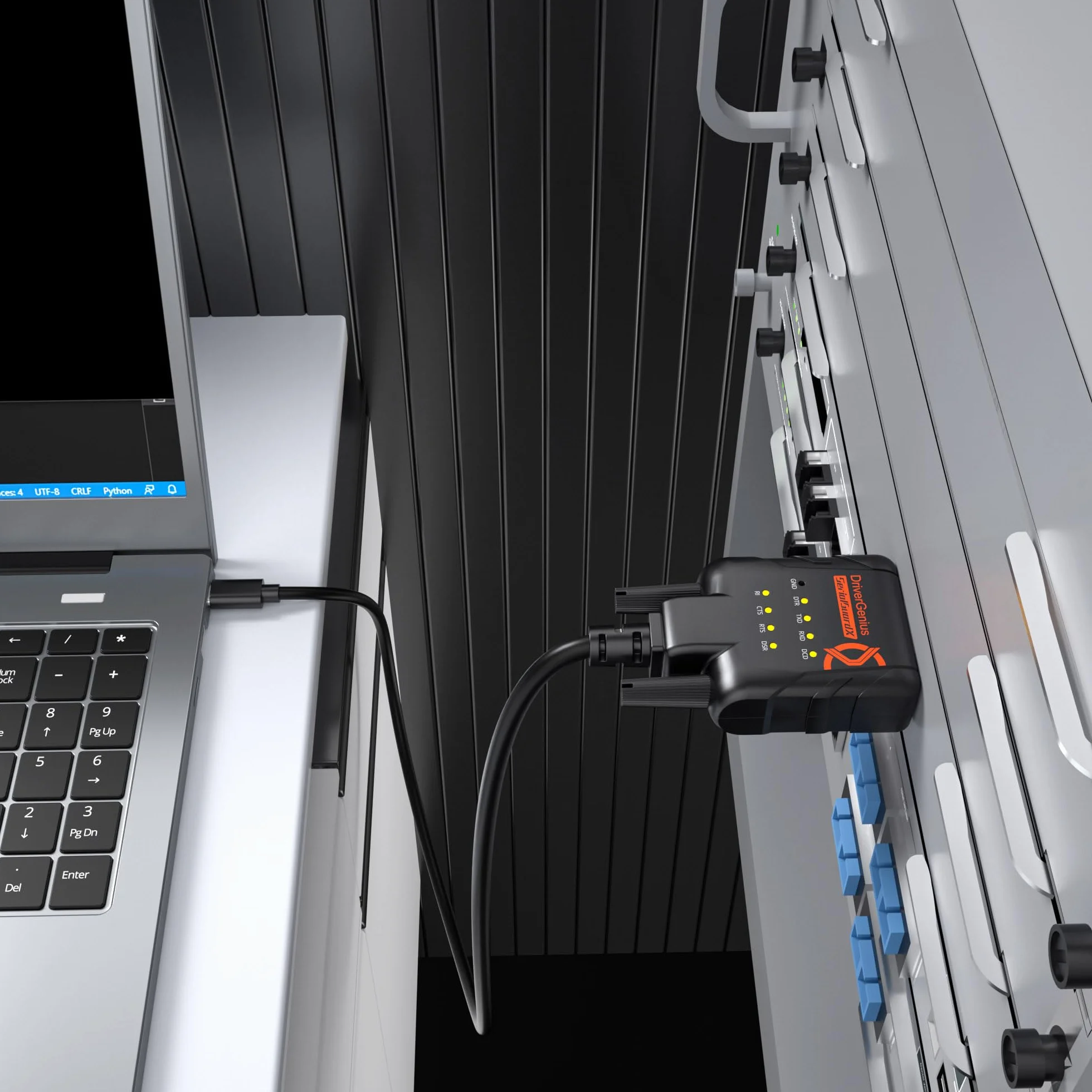 DriverGenius SerialGuardX Series | Adattatore USB-C a RS232 DB9 Seriale (Porta COM), Chip FTDI, RS232 a Pin Completi, 9 LED Indicatori, per PLC e Apparecchiature Industriali, Windows macOS Linux