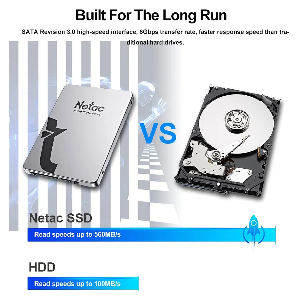 Netac Disco rigido SSD 256 GB, SSD SATAIII da 2,5 '', SSD interno per laptop, velocità di aggiornamento del gioco, grigio argento