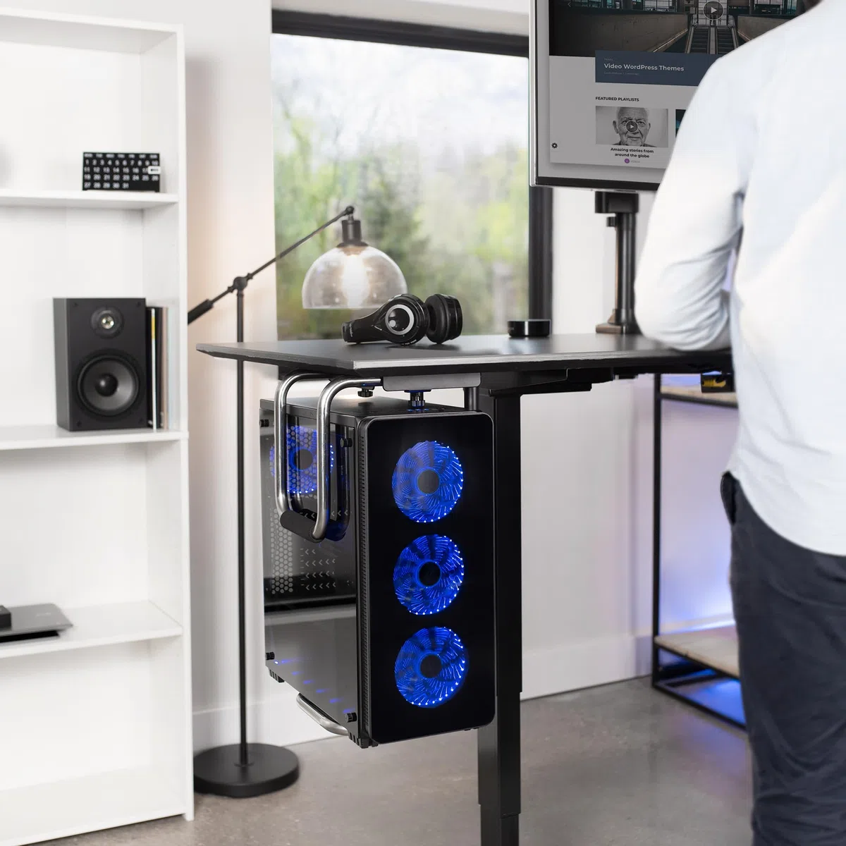 VIVO Supporto regolabile per PC da posizionare sotto la scrivania, supporto CPU per computer, supporta fino a 29,9 kg, MOUNT-PC04A
