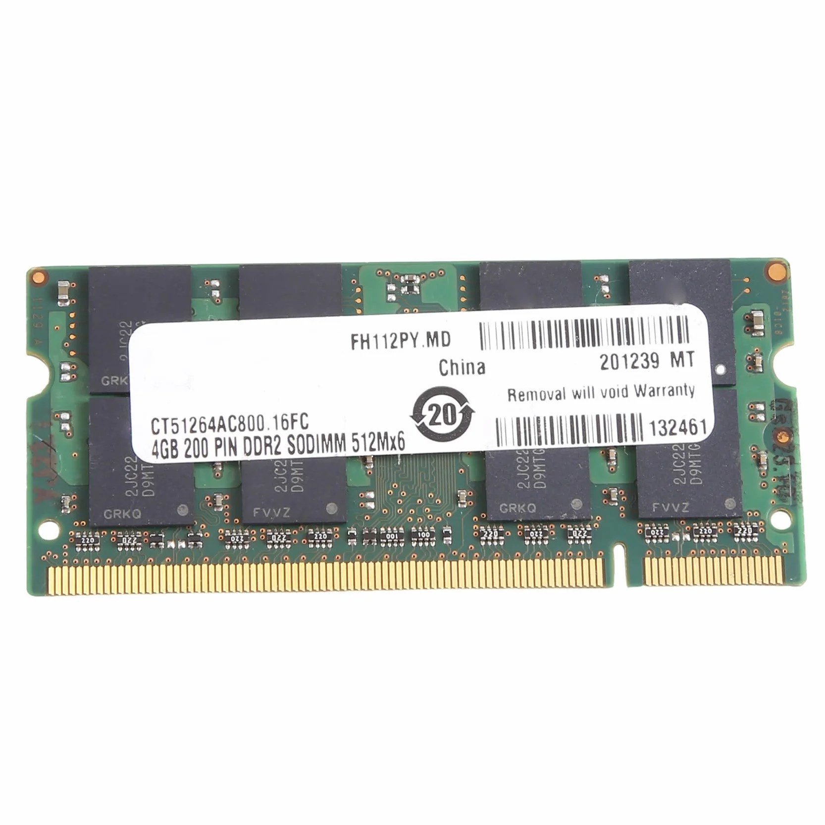 Per MT DDR2 4GB 800Mhz RAM PC2 6400S 16 chip 2RX8 1.8V 200 pin SODIMM per memoria del computer portatile Facile da installare Facile da usare