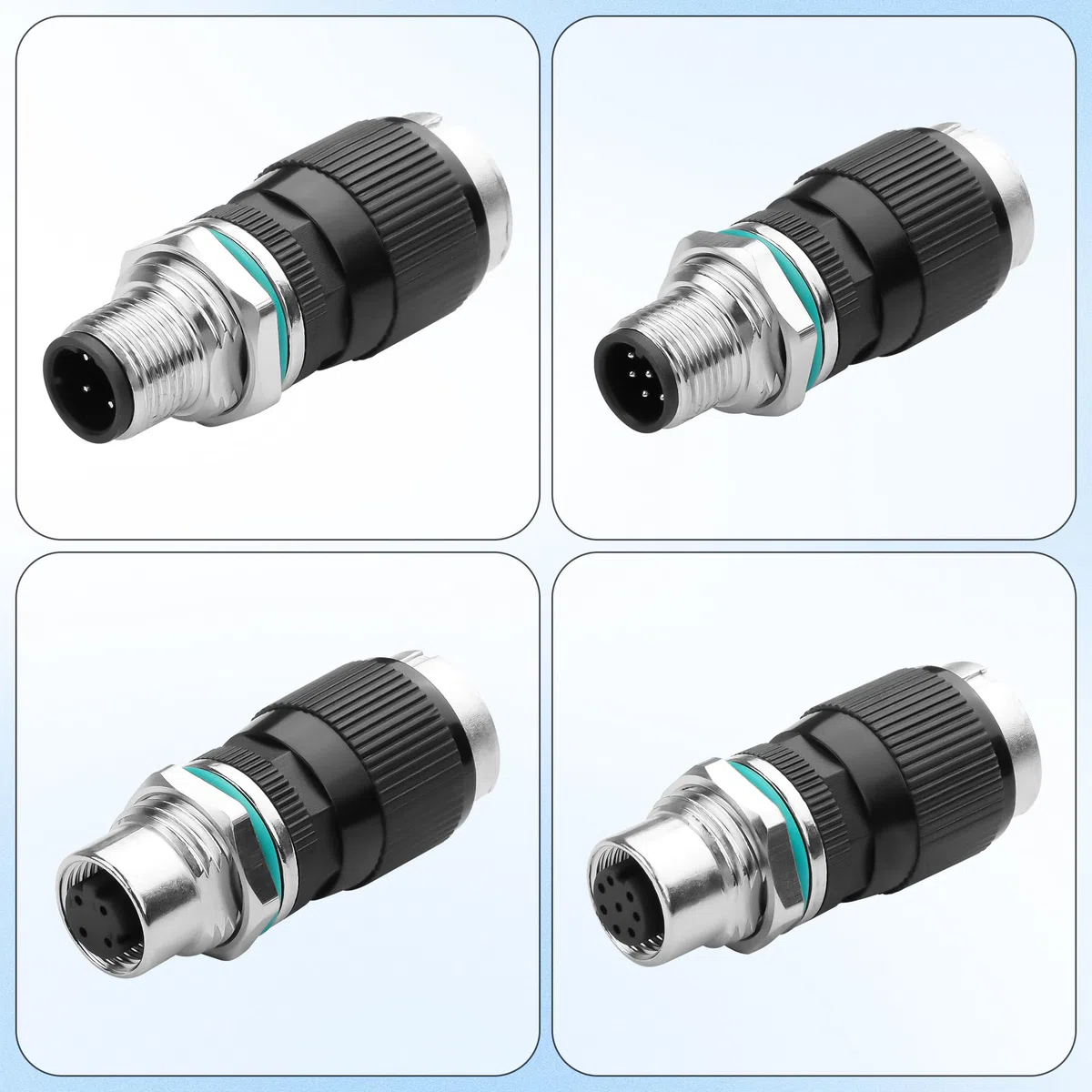 CERRXIAN Adattatore da RJ45 a M12 a 4 pin, M12 4 pin femmina a connettore Ethernet RJ45, impermeabile IP68, per sistemi di automazione, plug and play (femmina a 4 pin)